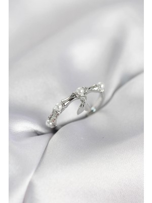 Shopwave Gümüş Renk Sallantılı Kemik Model Kadın Yüzük