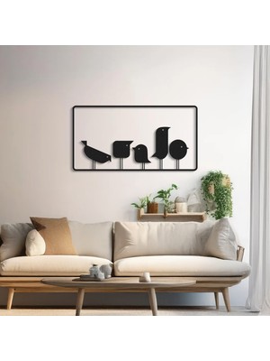 Modern Metal Duvar Tablosu | Salon & Ofis Duvar Dekoru | Premium Metal Duvar Süsü Kuşlar