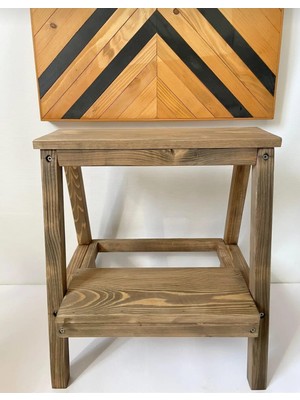 CopperWood Ceviz Basamak Tabure, Basamak Tabure, Ahşap Basamak Yükseltici