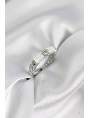 Clariss Zirkon Taşlı Kemik Model Gümüş Renk Kadın Yüzük