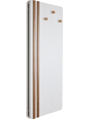 Normadia Modern Beyaz Aynalı Vestiyer ve Sürgülü Portmanto Seti