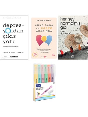 Epsilon Yayınevi Depresyondan Çıkış Yolu + Anne Baba ve Çocuk Arasında + Her Şey Normalmiş 3 Kitap Set Kalem Set Hd