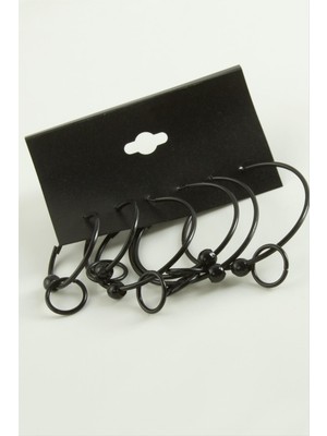 Zenvia Noktalı Iç Içe Metal Halka Küpe 6 Adet ZNVBJTR-23577