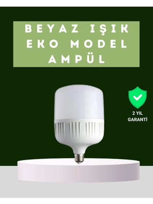 Zero Land Storozde Şarjlı LED Torch Ampul 30 Watt Beyaz Işık Enerji Tasarruflu