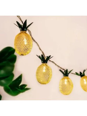 Najmaddin 2 Metre 10 LED Pilli 2 Kademeli Ananas LED Işık