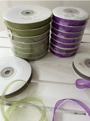 Helvacıoğlu Çikolata Stokları Eritiyoruz, Fantazi Organze Kurdeleler,  1 cm Eninde, 88 Metre, 100 Yarda