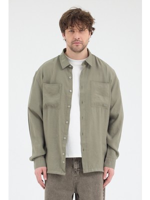 Cosplay Erkek %100 Pamuk Modal Çift Cep Relax Fit Rahat Kesim Uzun Kol Gömlek