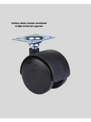 Astraltech 4 cm Kilitsiz Mobilya Ayağı Tekli Kolay Dönen Masa ve Sehpa Ayağı