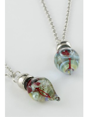 Zenvia Sulu Çiçek Fanus Canlı Kolye ZNVBJTR-23577