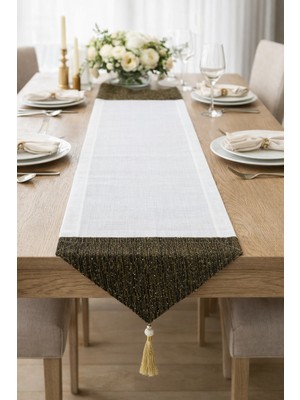 Onaltı Tekstil Püsküllü Altıgen Masa Runner