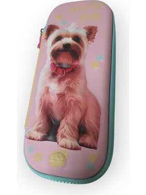 Tp Kalemlik Kutusu Fermuarlı Kabartmalı Köpek Desenli