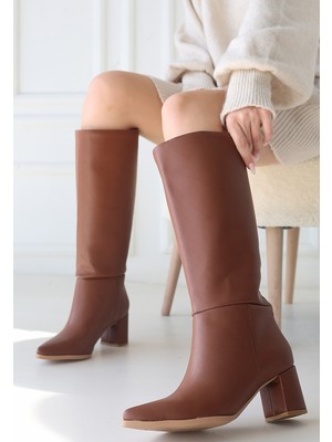 Tp Roksa Taba Cilt Topuklu Çizme - Lisinya