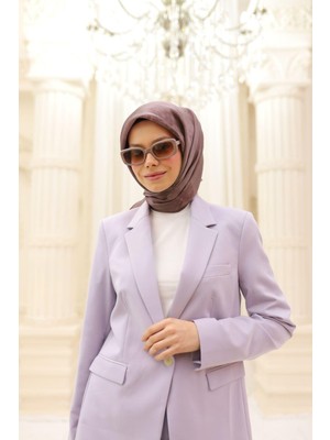 Silk Home Desenli Shiny Eşarp - 8647 - Puslu Pembe