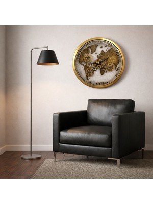 Mars Concept Büyük Duvar Saati 60 cm Metal | Hareketli Çark Mekanizmalı Dekoratif Saat