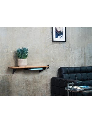 Clue Design | Modifiye Edilebilir Minimalist Duvar Rafı (Nero Series) - Natural