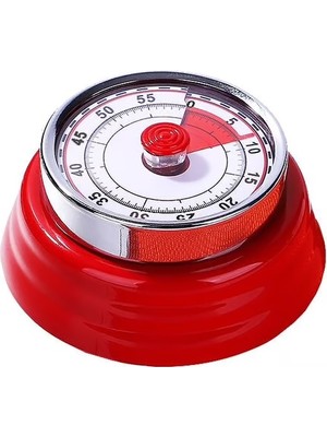 Azurtech Kırmızı Mekanik Klasik Zilli Mutfak Zamanlayıcı