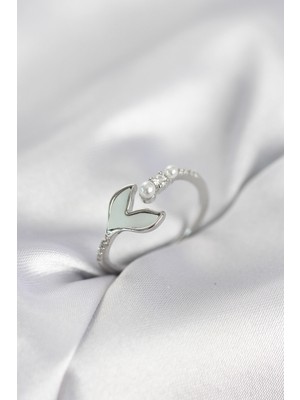 HERŞEYBURDAMODA Gümüş Renk Balık Kuyruğu Model Kadın Yüzük