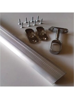 Normadia Oval 120CM Alüminyum Elbise Askı Borusu ve Vidaları Seti