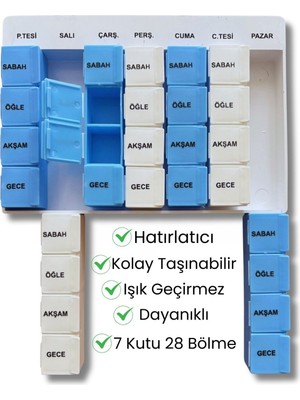 Kaliteli Medikal Haftalık Ilaç Saklama Kutusu 28 Gözlü Yüksek Kalite