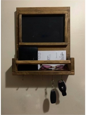 Normadia Doğal Ahşap Masif Panel Anahtar ve Not Askısı, Yazı Tahtası, Kapı Isimlik