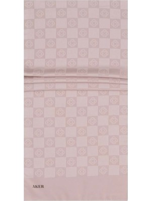 Aker Monogram Şal - Yeni Dama Desenli - Pudra 991