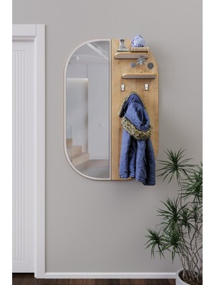 Normadia Şık Mdflam Aynalı Duvar Elbise Askısı, Modern ve Fonksiyonel Tasarım