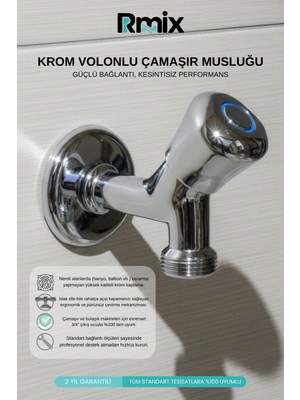 Rmix Krom Volonlu Çamaşır & Bulaşık Musluğu