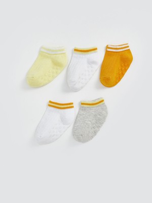 Lc Waikiki Yeni Sezon Çizgili Erkek Bebek Patik Çorap 5'li