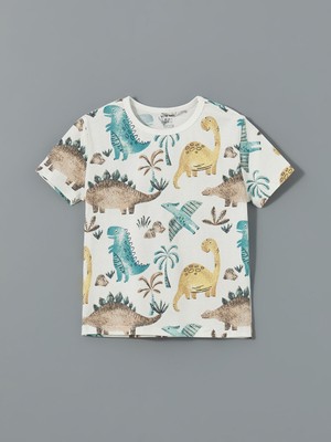 Lc Waikiki Yeni Sezon Dinazor Baskılı Erkek Bebek Pijama Üst