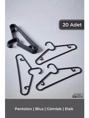 Normadia 20 Adet Çok Renkli Etek, Pantolon, Elbise, Gömlek ve T-Shirt Askısı Seti