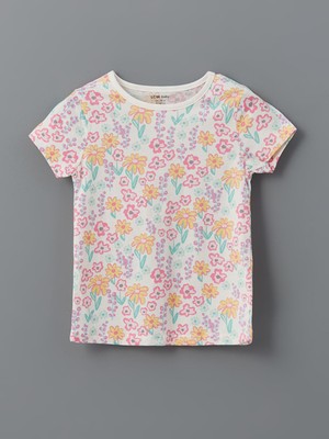 Lc Waikiki Yeni Sezon Bisiklet Yaka Çiçekli Kız Bebek Pijama Üst