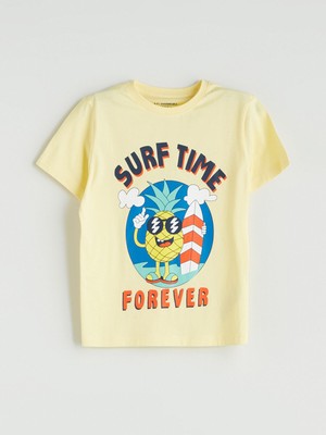 Lc Waikiki Yeni Sezon Bisiklet Yaka Baskılı Erkek Çocuk Pijama Üst