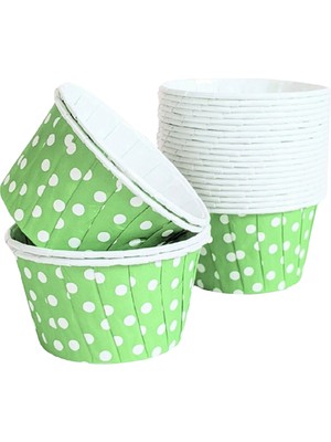 Muffin Kek Kapsülü Yeşil Puantiye (Pk 50 Adet)