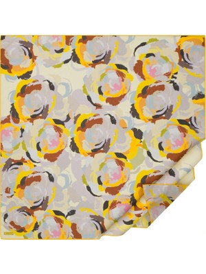 İpekevi Ipekevi Pamuk Eşarp - Duygusal Çiçekler Desenli - Taş