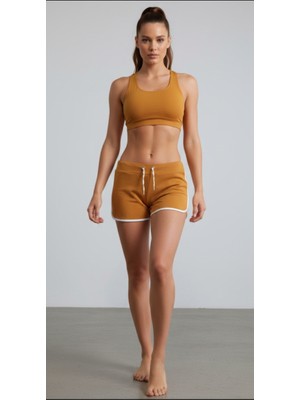 Hard Money Yırtmaçlı Ipli Penye Mini Şort