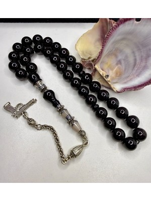 İskenderun Tesbih Iskenderun Tespih El Emeği Nakkaş Imame Simsiyah Sıkma Kehribar Tesbih