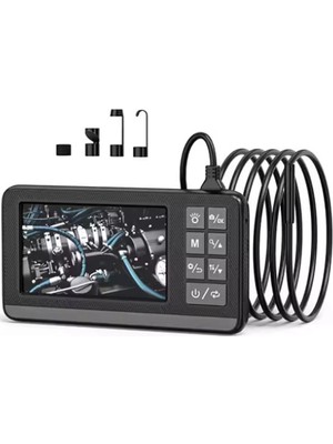 Tp Ekranlı Çift Kameralı 5 mt Sert Kablo Endoskop Kamera 8 mm 4.3 Inc Hafıza Kart Destekli - Lisinya