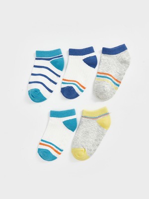 Lc Waikiki Yeni Sezon Çizgili Erkek Bebek Patik Çorap 5'li