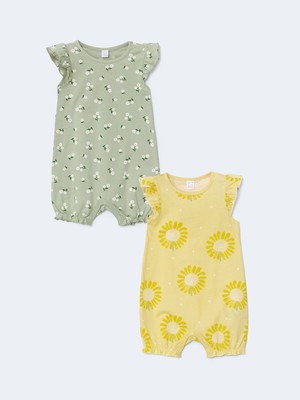 Lc Waikiki Yeni Sezon Çiçekli Kız Bebek Penye Tulum 2'li