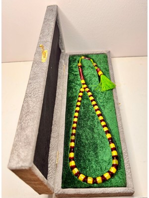 İskenderun Tesbih Iskenderun Tespih Özel Birinci Sınıf Gömme Kutusunda Junaid Hasan Işçilikli Çubuk Sıkma Kehribar Tesbih