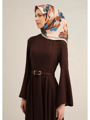 İpekevi Armine İpek Eşarp 2025 Yaz - 9312-04 Krem Twill