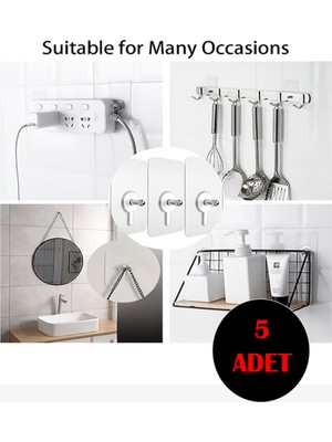 Normadia Sağlam ve Kullanışlı Yapışkanlı Çerçeve ve Raf Askısı Seti, 5 Adet