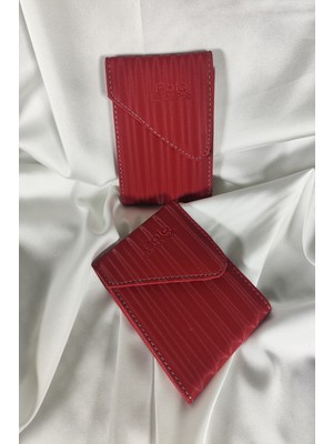 Belirtilmemiş Kırmızı Kadın Cüzdanı Çıtçıtlı Kapaklı, Içten Fermuarlı, Kartlık Bölmeli