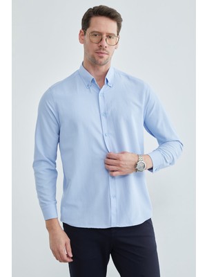 FullaModa Basic Düğmeli Uzun Kollu Gömlek