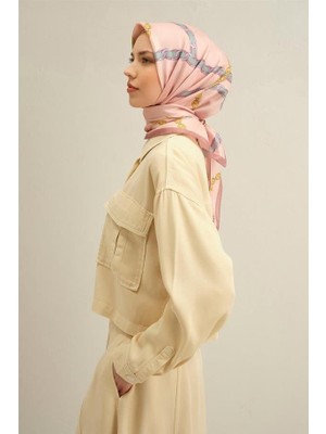 İpekevi Armine Ipek Eşarp 2025 Yaz - 9346-55 Pudra Twill