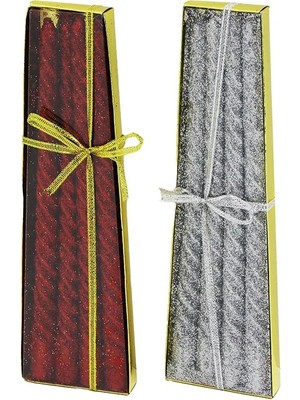 Timion 4pcs Yaldız Şamdan Mum Simli 24CM (5148)