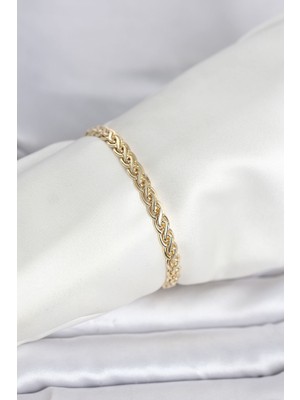 Tp cm 14K Gold Renk Sarmal Zincir Model Kadın Bileklik - Lisinya