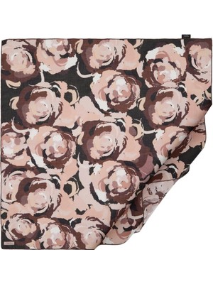 İpekevi Ipekevi Pamuk Eşarp - Duygusal Çiçekler Desenli - Siyah