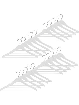 Normadia Ahşap Görünümlü Plastik Elbise Askısı 20'li Set AL4494