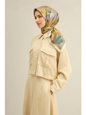 İpekevi Armine İpek Eşarp 2025 Yaz - 9312-55 Gri Twill